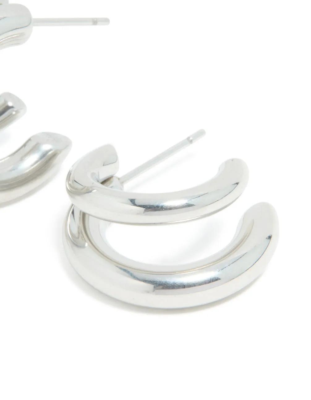 Waterproof Stainless Steel Double Illusion Open Hoop Earrings sold by lovisa product image thumbnail 3