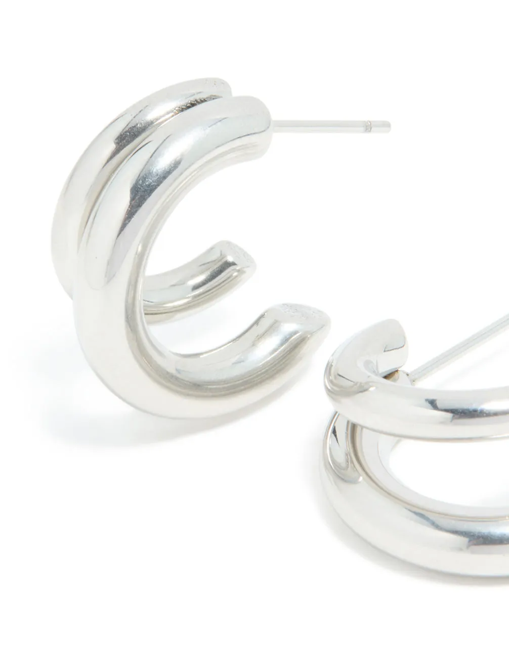 Waterproof Stainless Steel Double Illusion Open Hoop Earrings sold by lovisa product image thumbnail 2