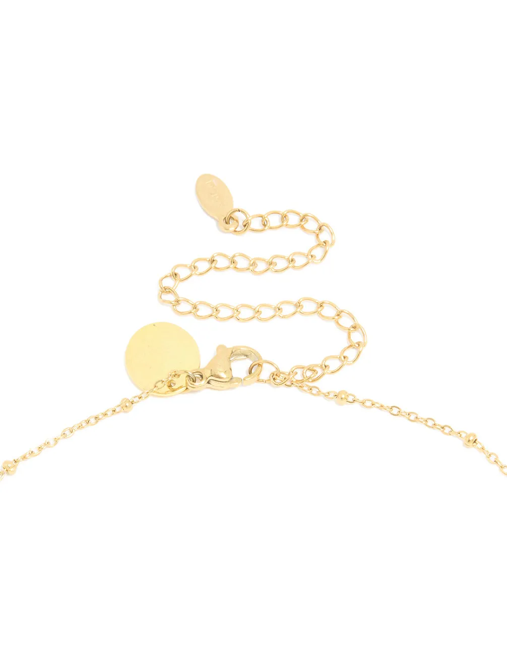Waterproof Gold Plated Stainless Steel Diamante Circle & Cherry Charms Necklace sold by lovisa product image thumbnail 3