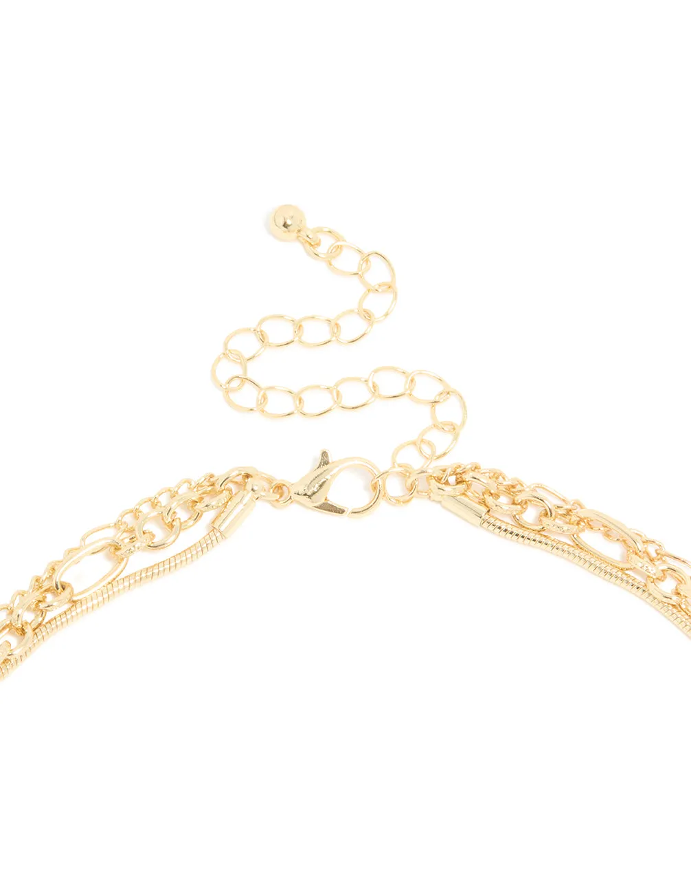 Gold Plated Diamante Heart & Chain Layered Necklace sold by lovisa product image thumbnail 3