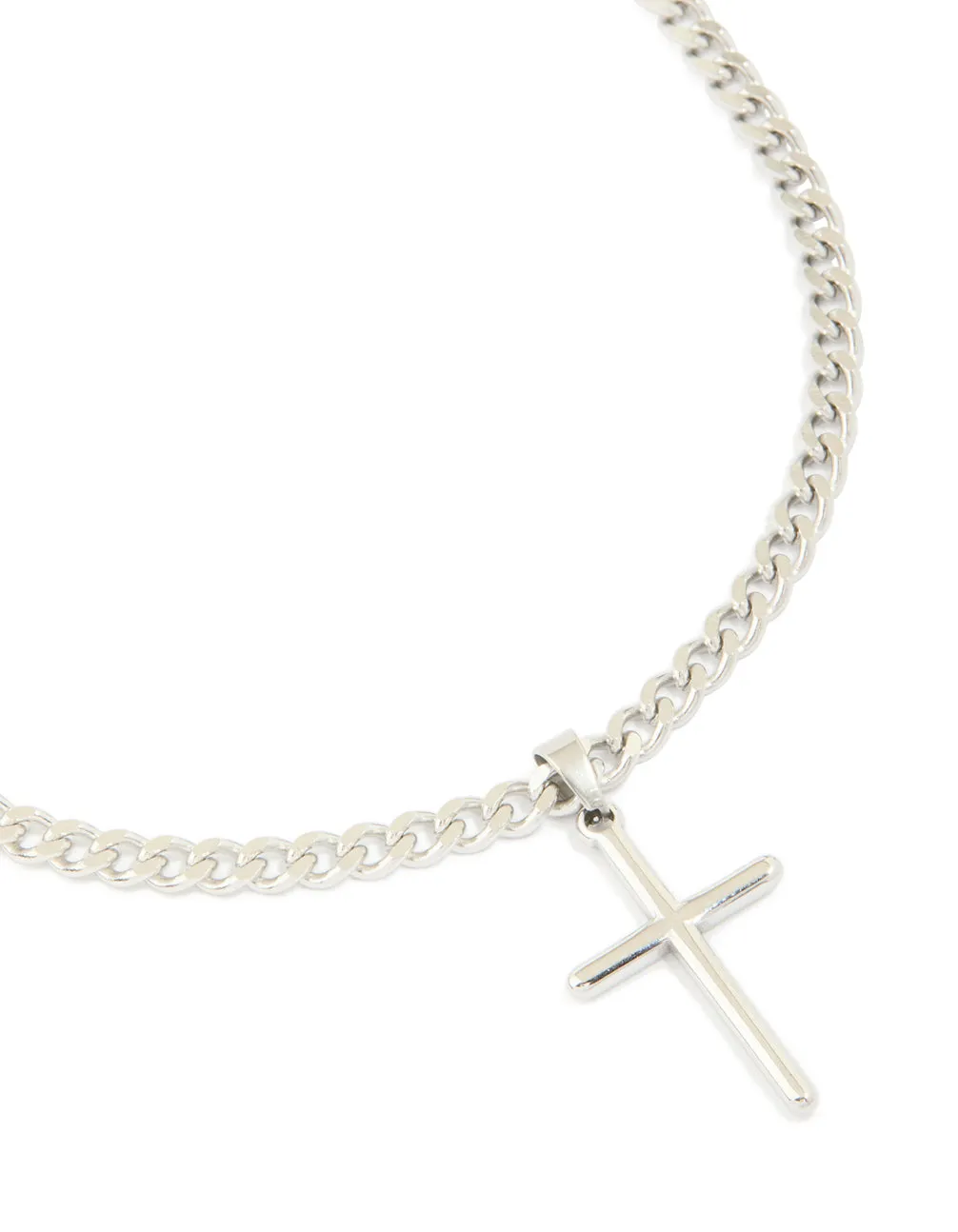 Waterproof Stainless Steel Smooth Plain Cross Necklace sold by lovisa