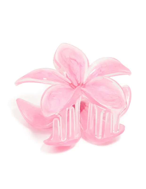 Pink Frangipani Flower Claw Clip sold by lovisa
