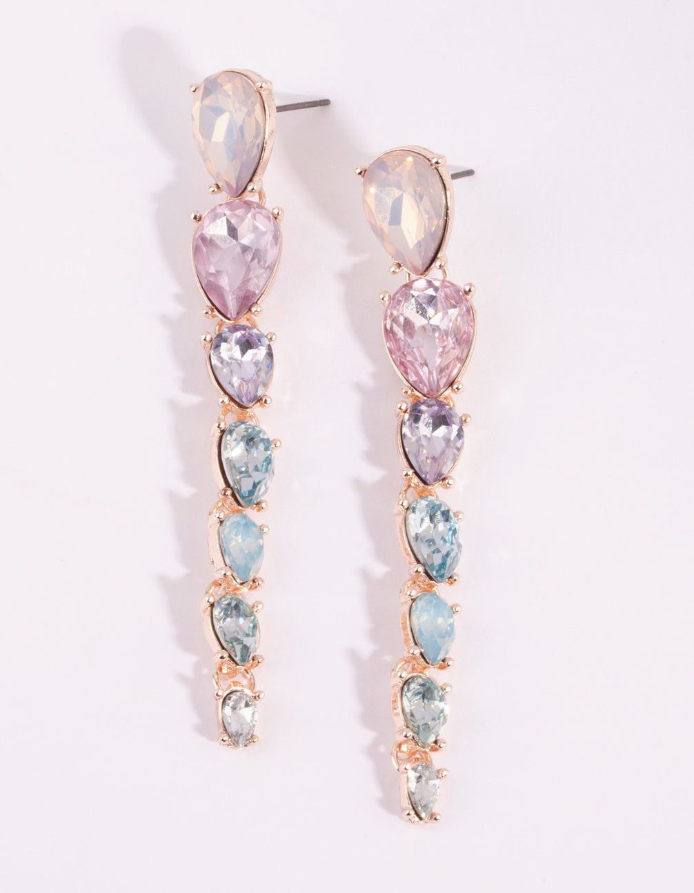 Rose Gold Multicoloured Teardrop Earrings sold by lovisa