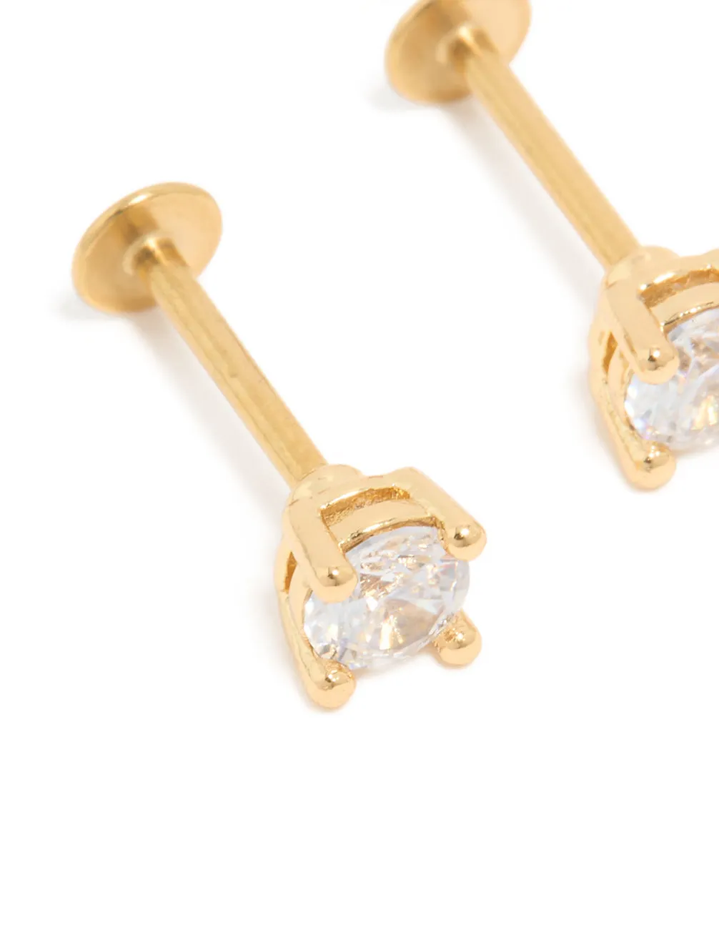 Gold Plated Surgical Steel Cubic Zirconia Flat Back Studs sold by lovisa product image thumbnail 2