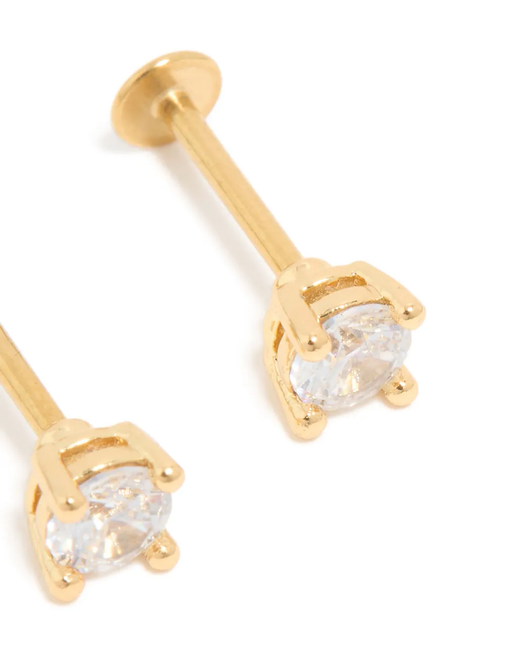 Gold Plated Surgical Steel Cubic Zirconia Flat Back Studs sold by lovisa product image thumbnail 3