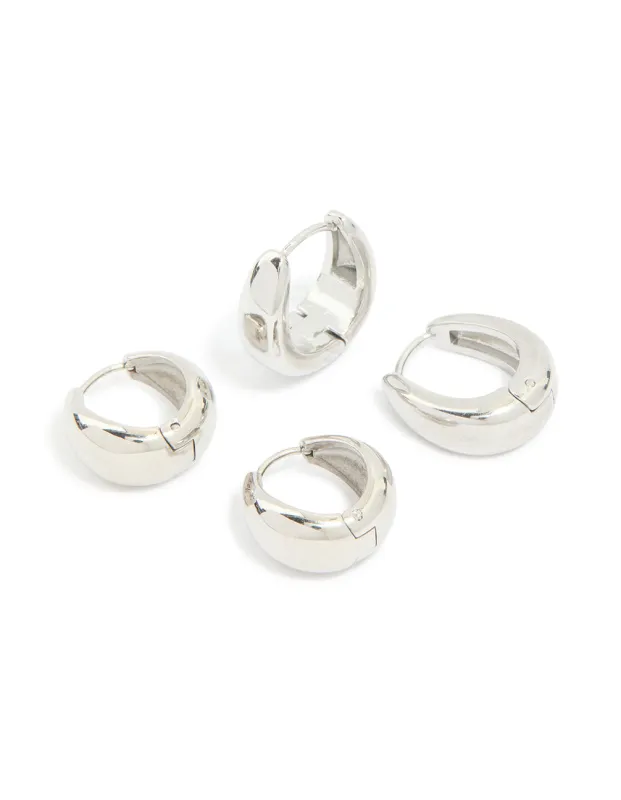 Waterproof Stainless Steel Chunky Huggie Earrings 2 Pack sold by lovisa