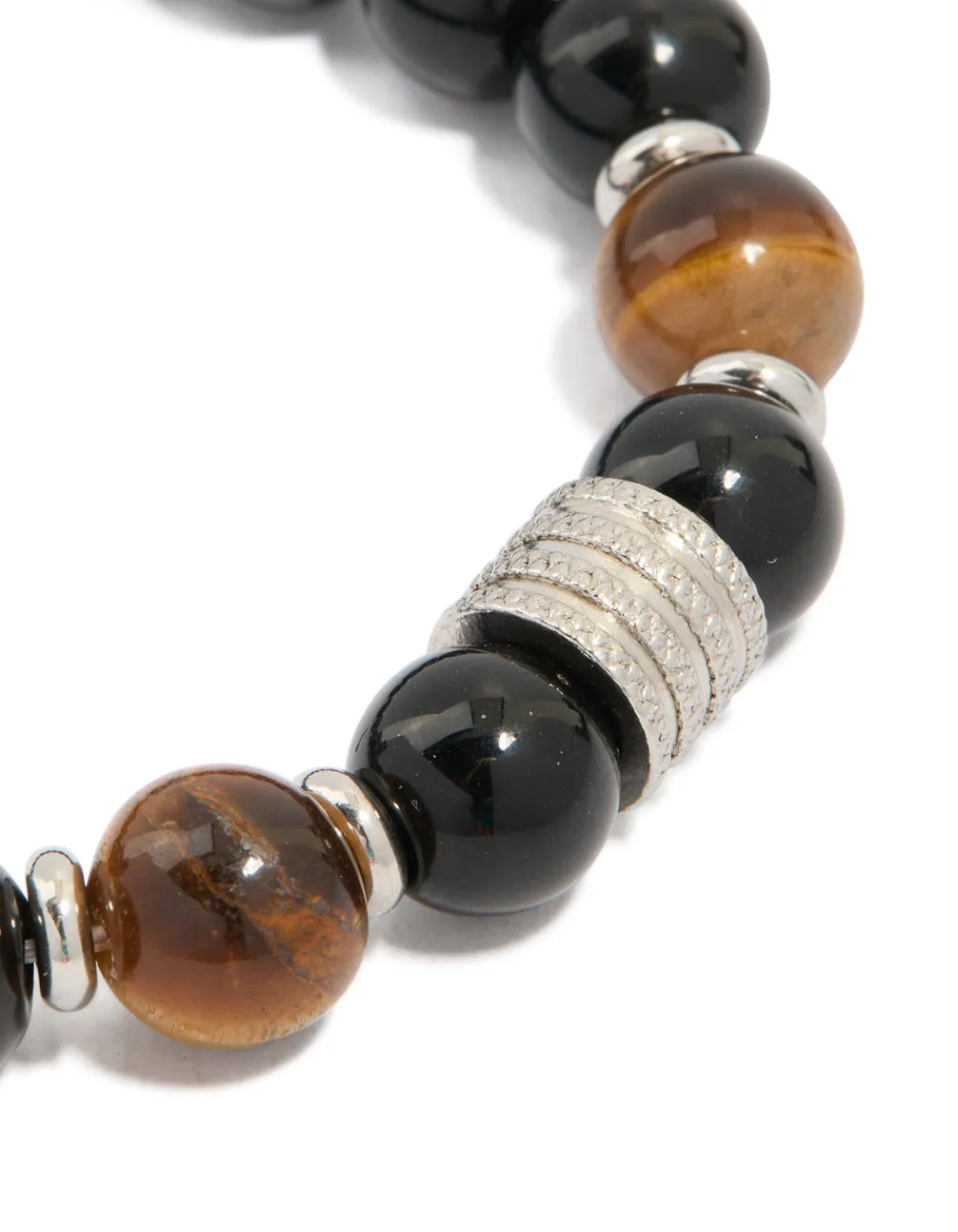 Mens Waterproof Stainless Steel Large Beaded Stretch Bracelet sold by lovisa product image thumbnail 4