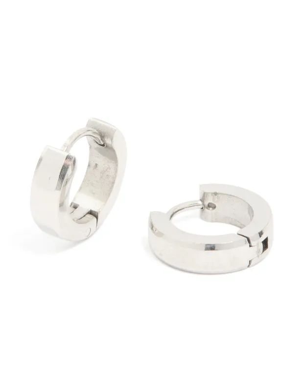 Mens Waterproof Stainless Steel Brushed Huggie Earrings sold by lovisa