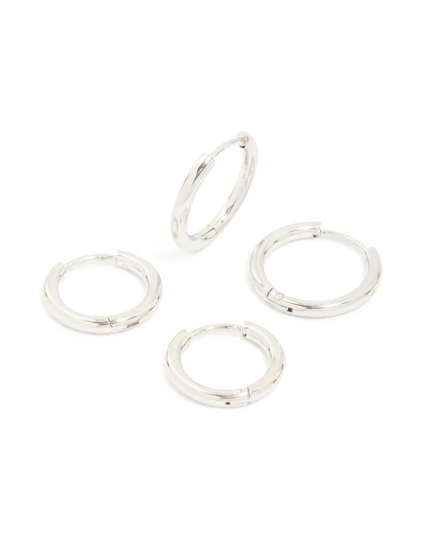 Mens Waterproof Stainless Steel Mixed Size Huggie Earrings 2 Pack sold by lovisa