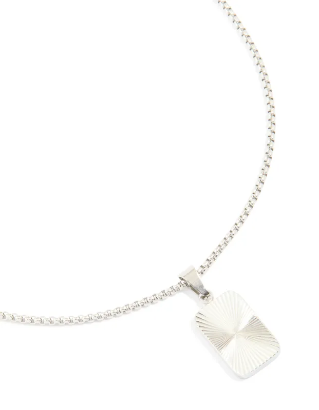 Mens Waterproof Stainless Steel Detail Tag Pendant Necklace sold by lovisa