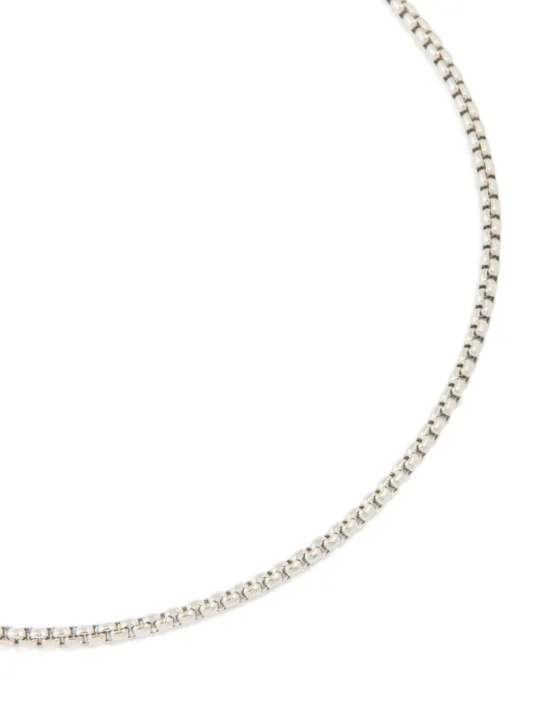 Mens Waterproof Stainless Steel Mini Box Chain Necklace sold by lovisa