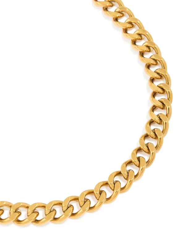 Mens Waterproof Gold Plated Stainless Steel Miami Cuban Link Necklace made by lovisa