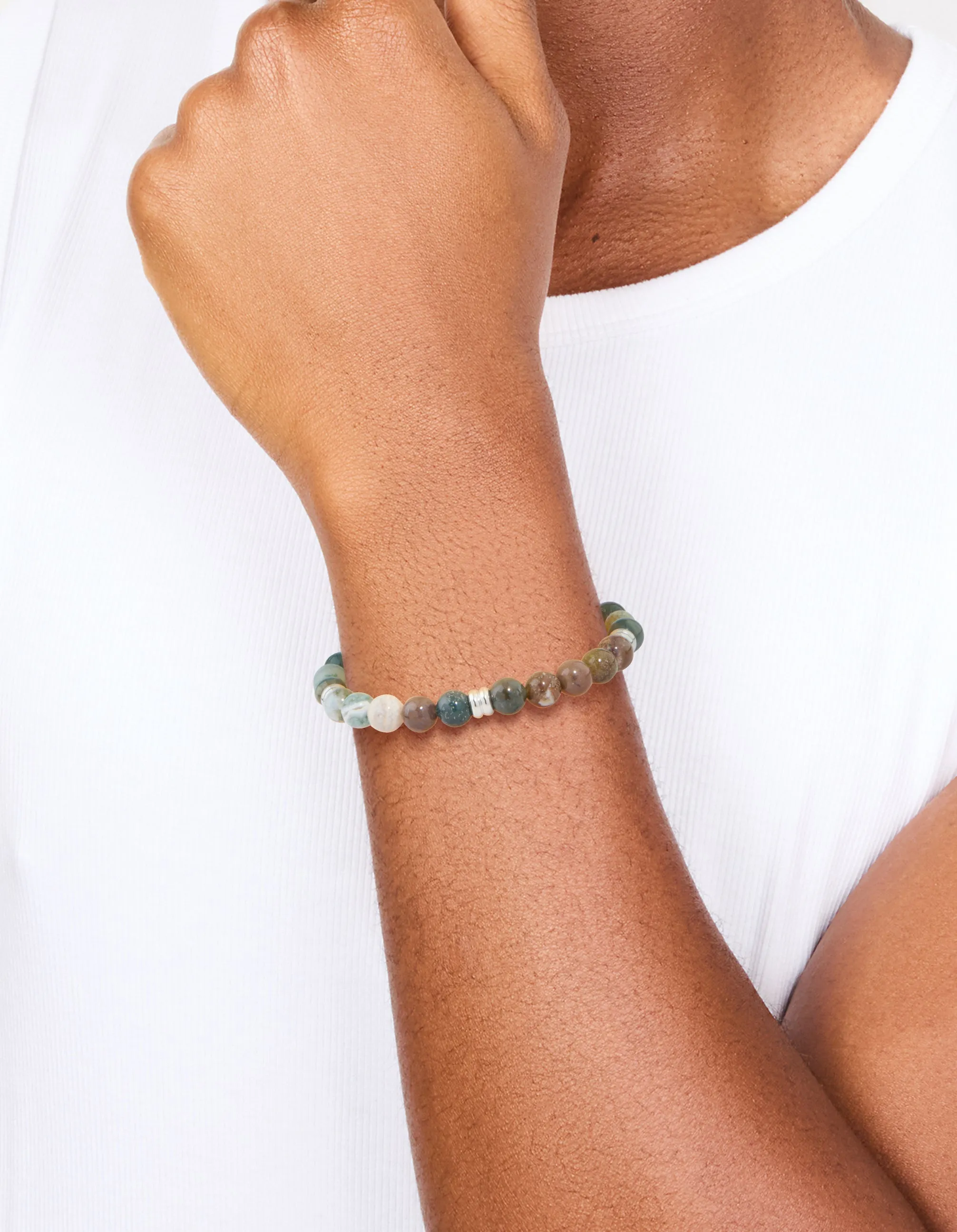 Mens Waterproof Stainless Steel Semi Precious Beaded Bracelet sold by lovisa product image thumbnail 2