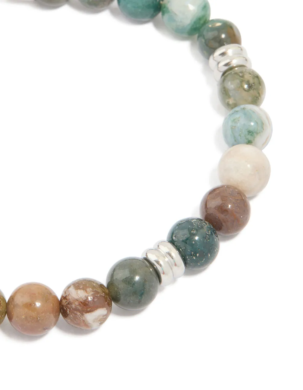 Mens Waterproof Stainless Steel Semi Precious Beaded Bracelet sold by lovisa product image thumbnail 4