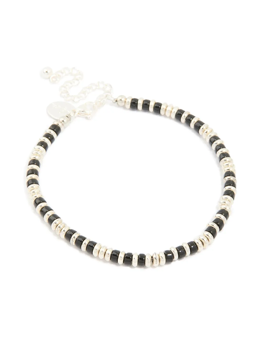 Mens Waterproof Stainless Steel Small Semi Precious Bead Bracelet sold by lovisa