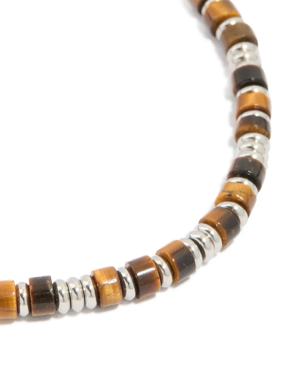 Mens Waterproof Stainless Steel Semi Precious Tiger's Eye Beaded Bracelet sold by lovisa product image thumbnail 4