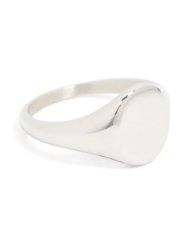 Mens Waterproof Stainless Steel Oval Signet Ring sold by lovisa