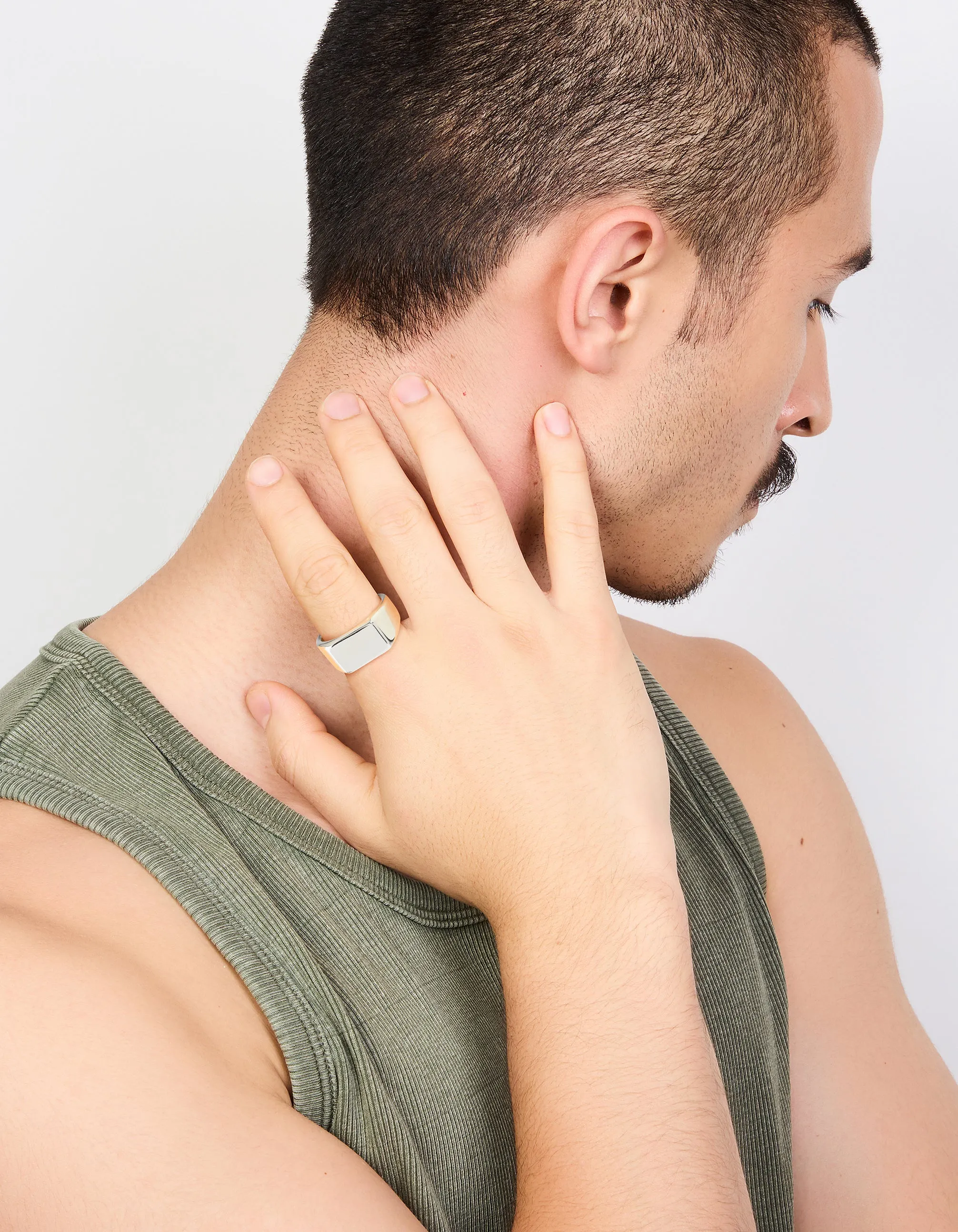 Mens Waterproof Stainless Steel Rectangle Signet Ring sold by lovisa product image thumbnail 3