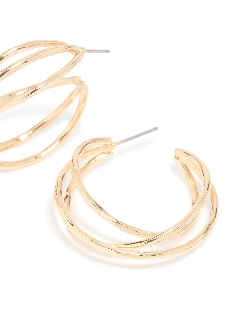 Gold Dainty Wrap Hoop Earrings sold by lovisa product image thumbnail 3