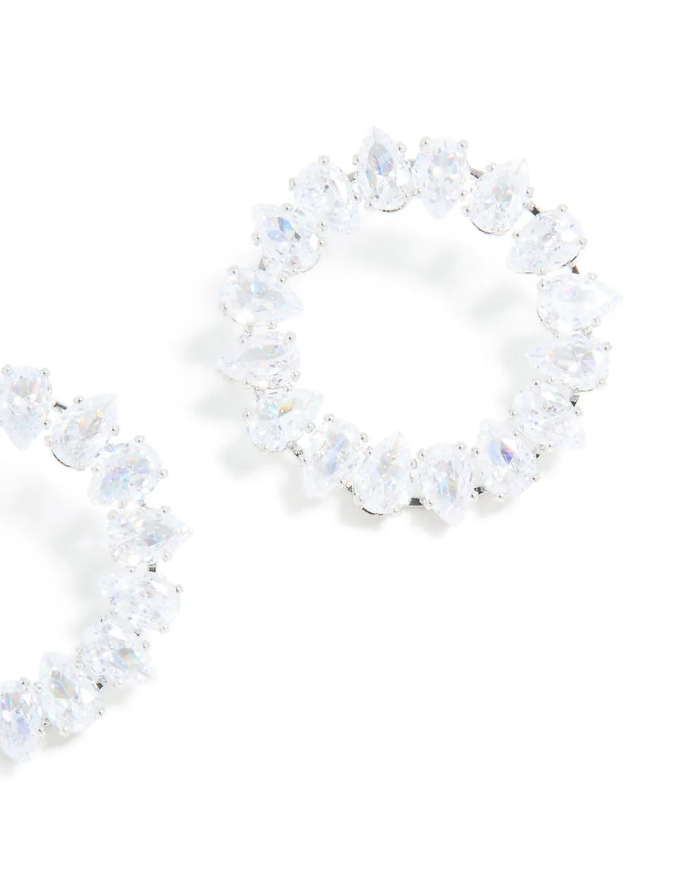 Silver Cubic Zirconia Pear Circle Stud Earrings sold by lovisa product image thumbnail 3