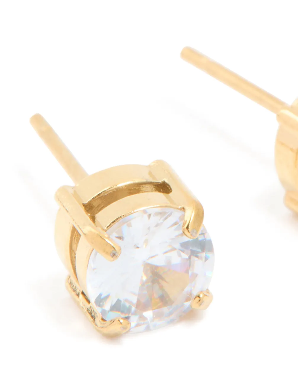 Mens Waterproof Gold Plated Stainless Steel Small Round Cubic Zirconia Stud Earrings sold by lovisa product image thumbnail 4