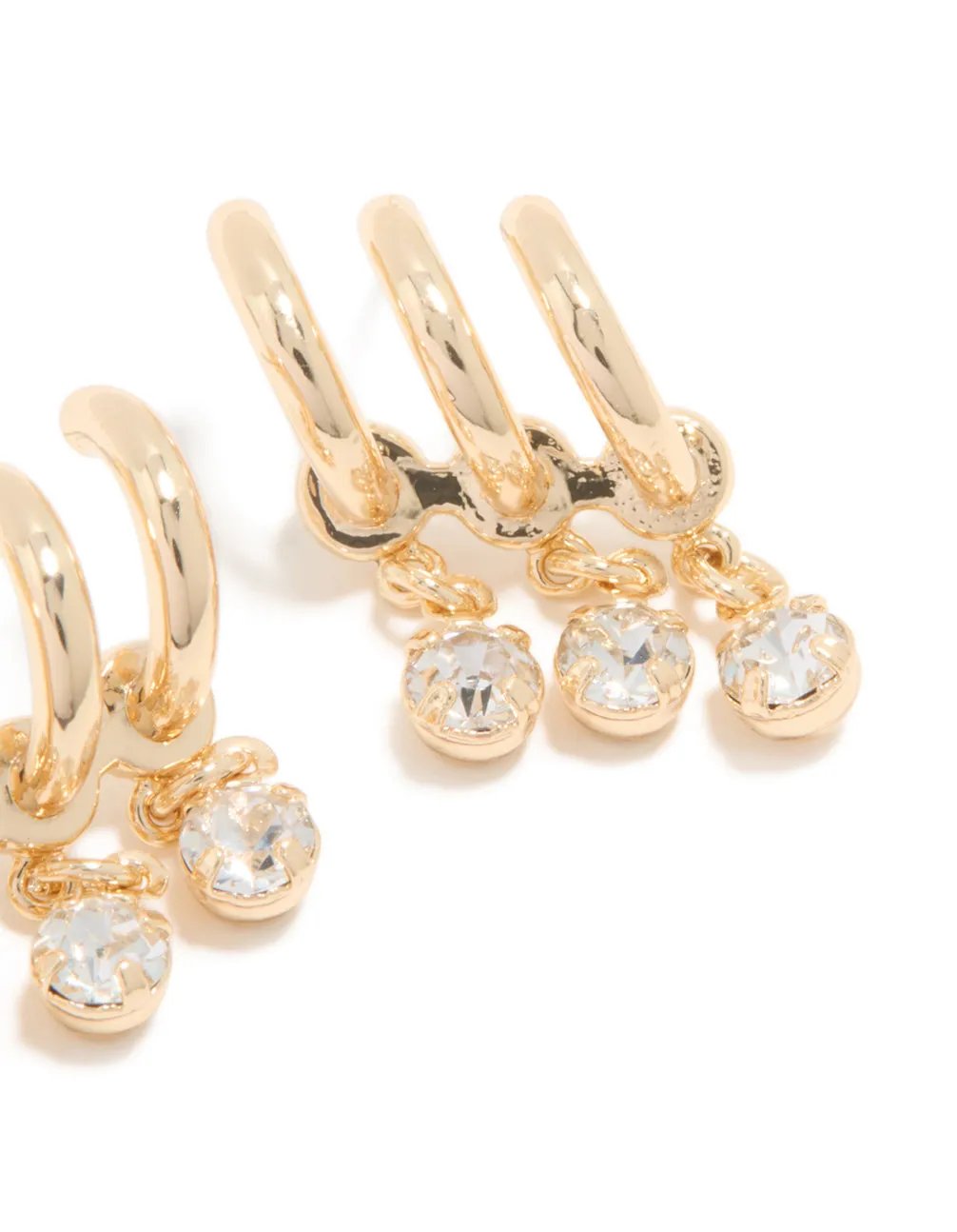 Gold Cubic Zirconia Triple Layered Earrings sold by lovisa product image thumbnail 3