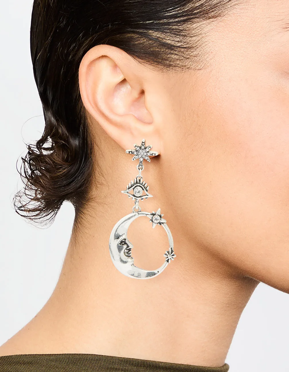 Silver Moon Celestial Drop Earrings sold by lovisa product image thumbnail 2