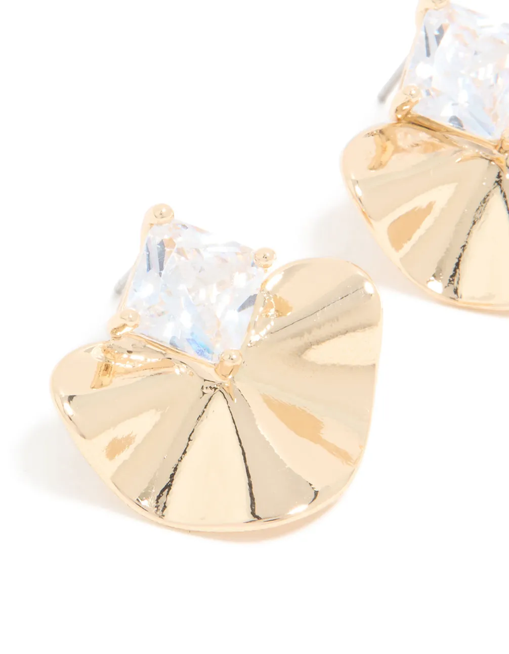 Gold Cubic Zirconia Wavy Stud Earrings sold by lovisa product image thumbnail 2