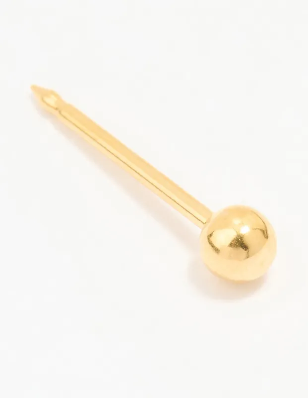 24KT Gold Plated Surgical Stainless Steel 3MM Ball Piercing Stud sold by lovisa