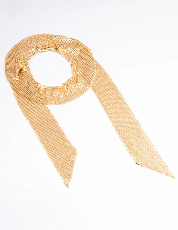 Gold Mesh Scarf sold by lovisa