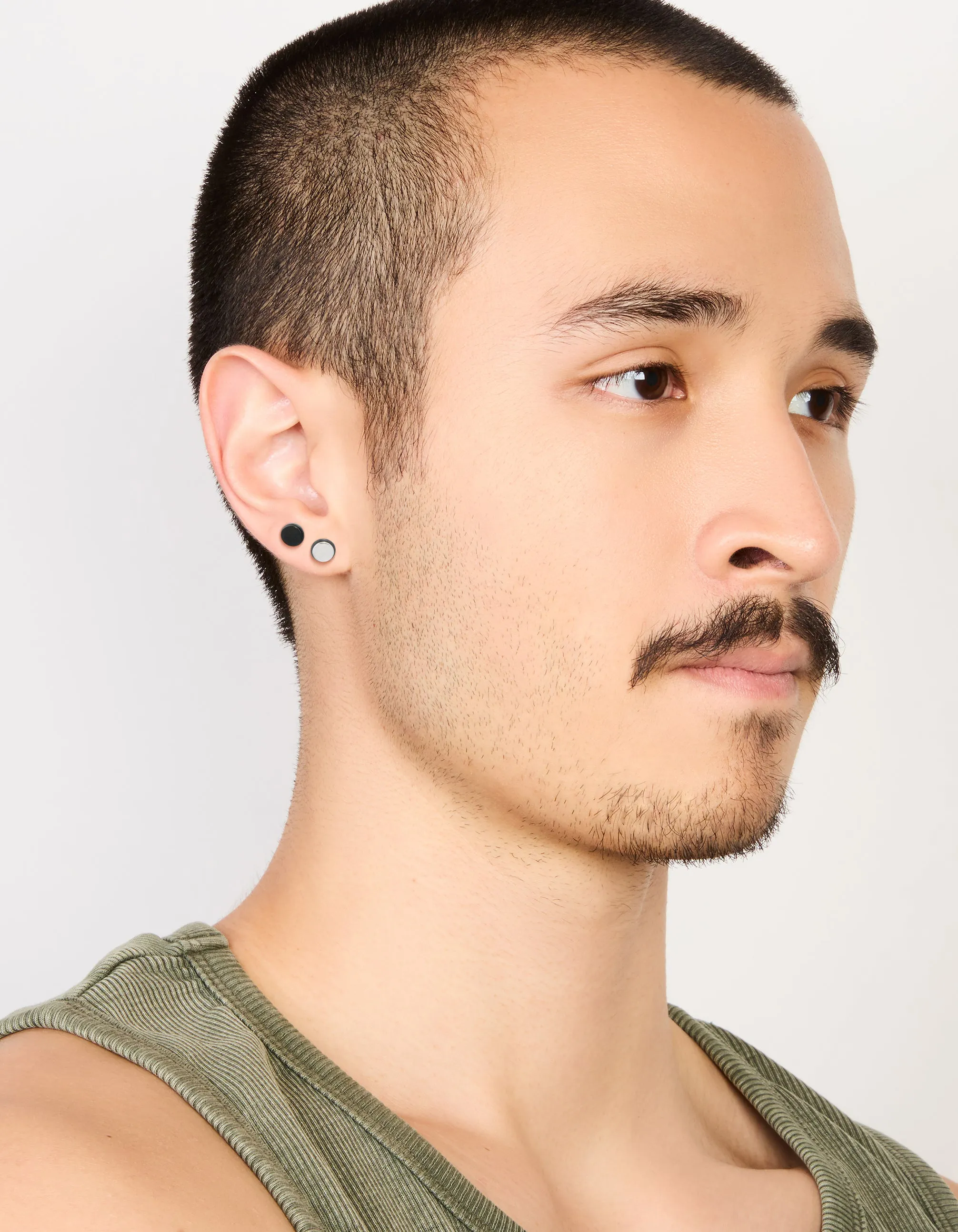 Mens Waterproof Stainless Steel Black Coated Metal Mixed Flat Back Studs 2-Pack sold by lovisa product image thumbnail 3