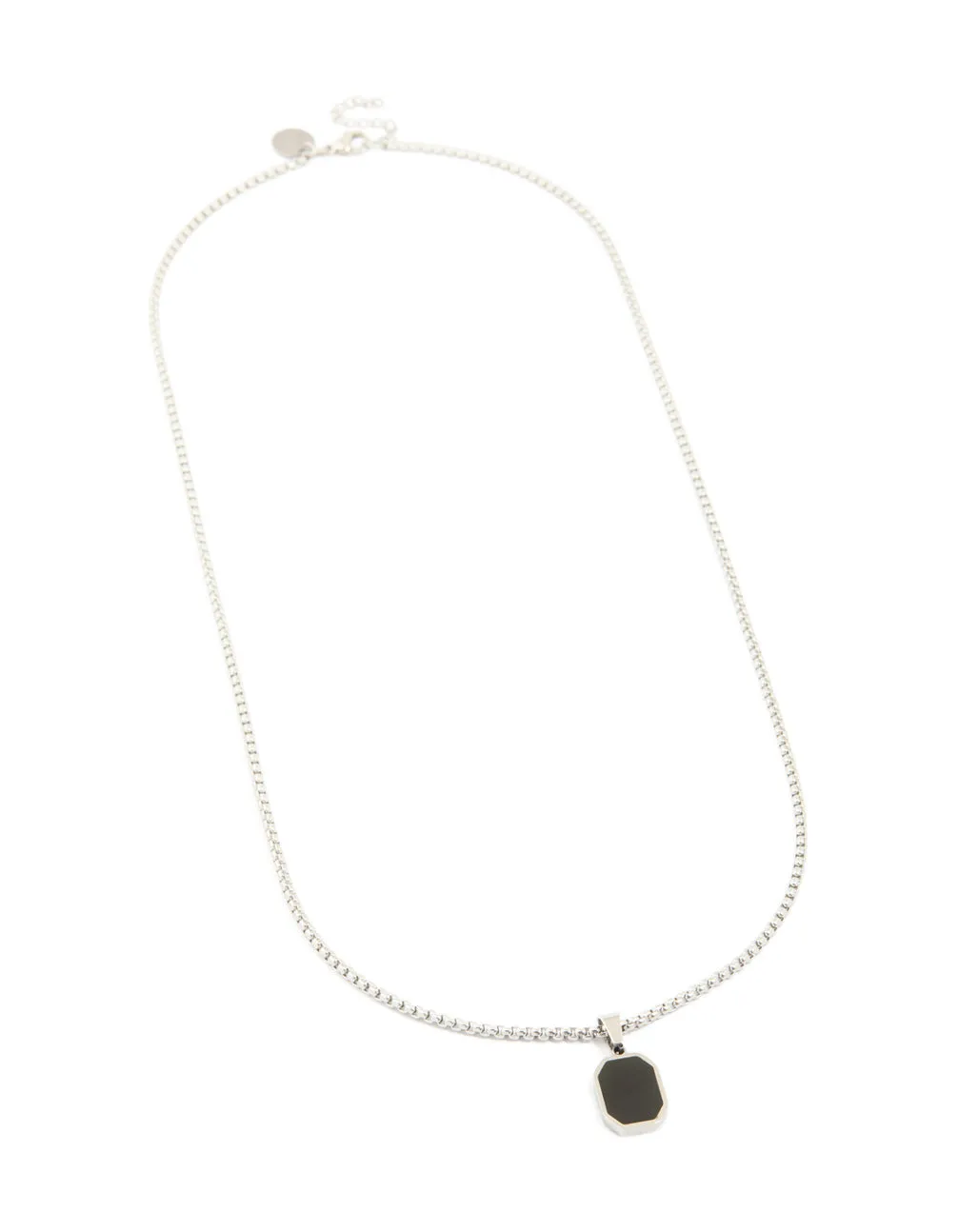 Mens Waterproof Stainless Steel Black Enamel Tag Pendant Necklace sold by lovisa product image thumbnail 2