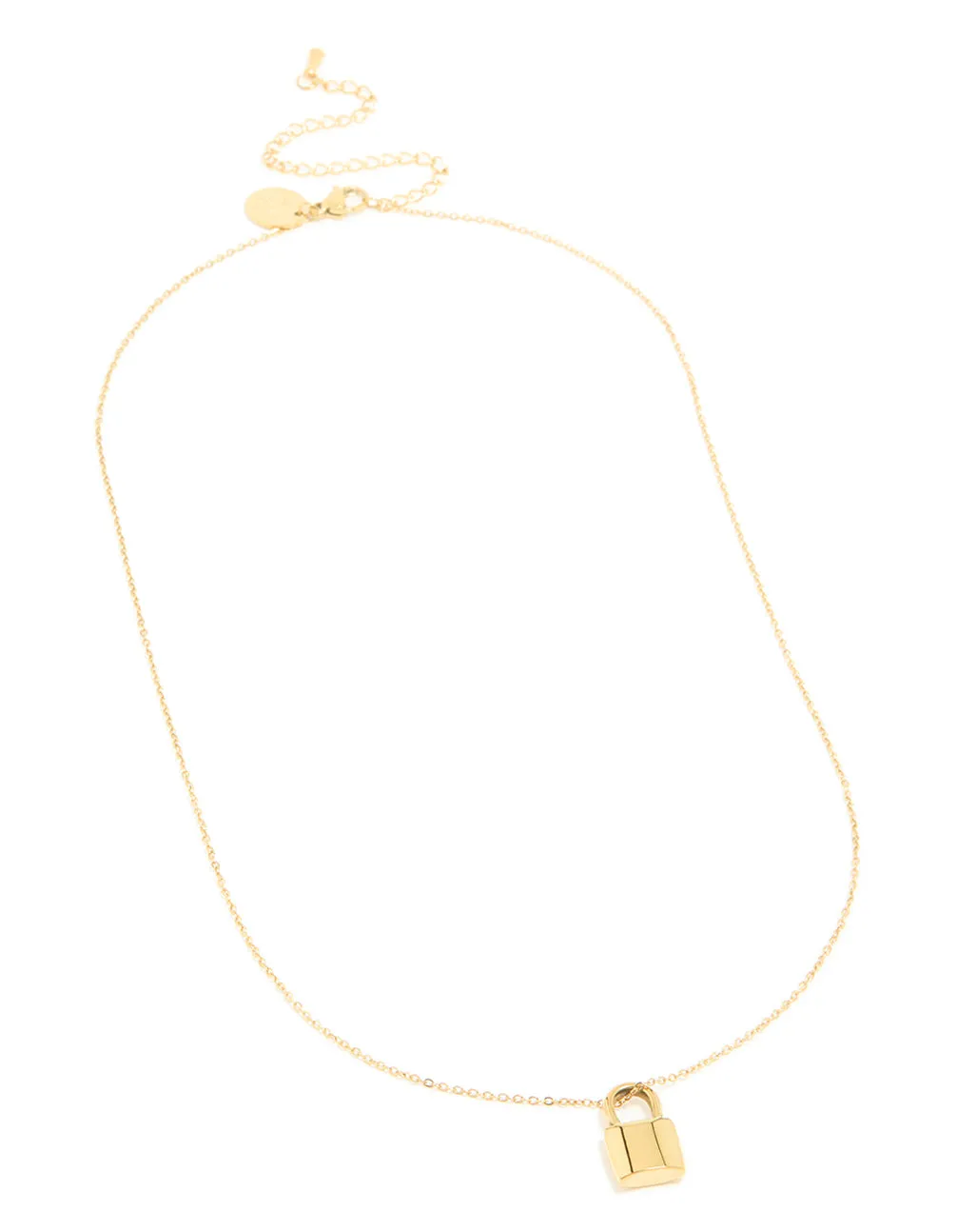 Waterproof Gold Plated Stainless Steel Lock Pendant Necklace sold by lovisa product image thumbnail 2