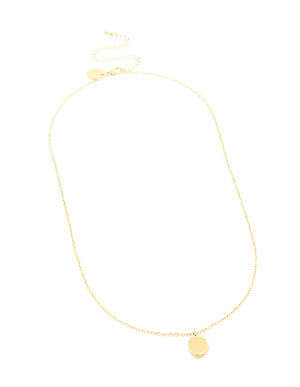 Waterproof Gold Plated Stainless Steel Oval Engravable Pendant Necklace sold by lovisa product image thumbnail 2
