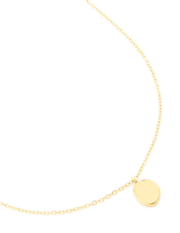 Waterproof Gold Plated Stainless Steel Oval Engravable Pendant Necklace sold by lovisa