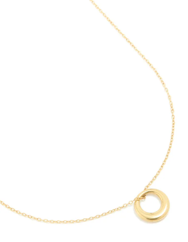 Waterproof Gold Plated Stainless Steel Disc Pendant Necklace sold by lovisa