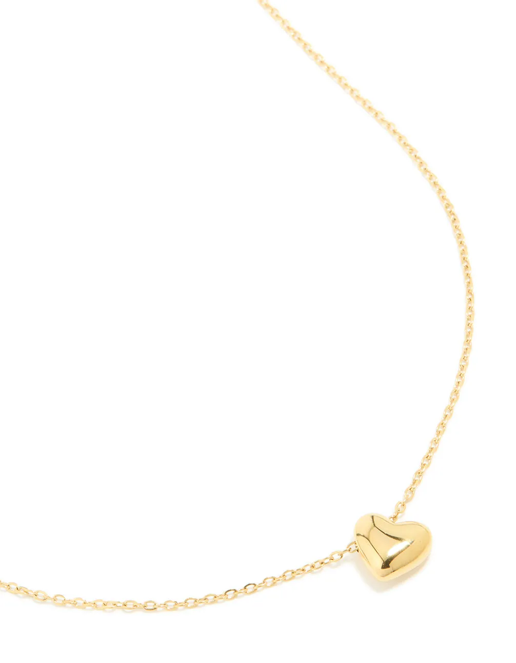 Waterproof Gold Plated Stainless Steel Chunky Heart Pendant Necklace sold by lovisa