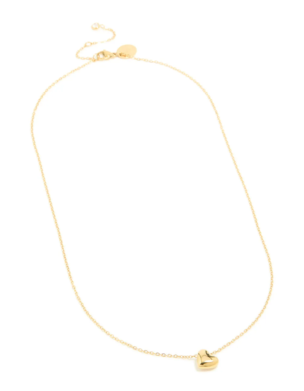 Waterproof Gold Plated Stainless Steel Chunky Heart Pendant Necklace sold by lovisa product image thumbnail 2