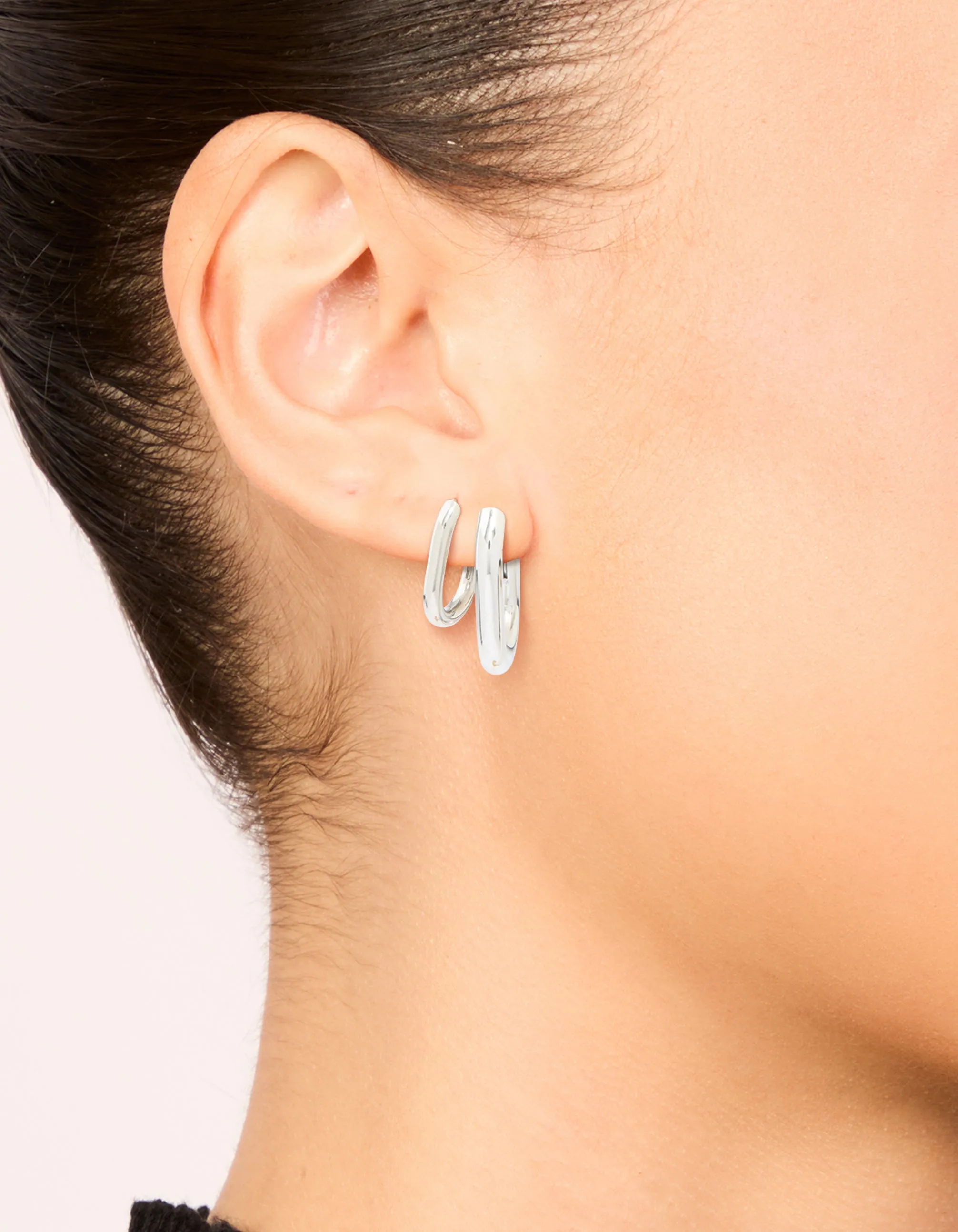 Waterproof Stainless Steel Square Oval Hoop Earrings 2-Pack sold by lovisa product image thumbnail 2