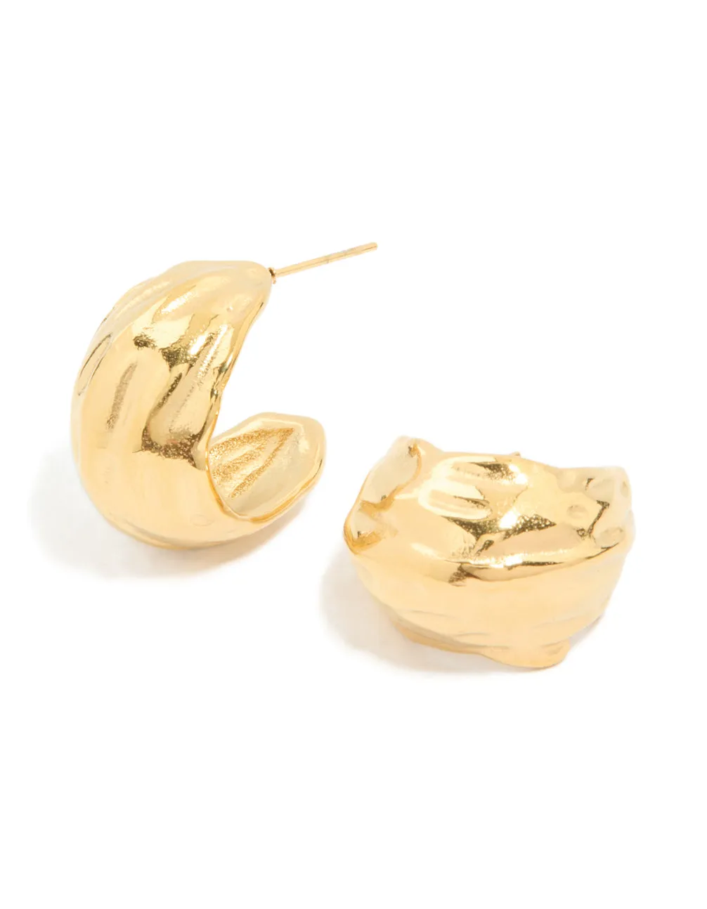 Waterproof Gold Plated Stainless Steel Curved Hoop Earrings sold by lovisa