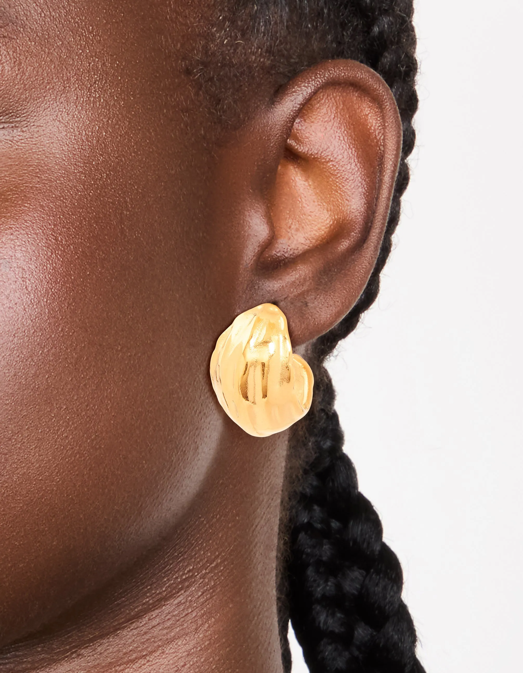 Waterproof Gold Plated Stainless Steel Curved Hoop Earrings sold by lovisa product image thumbnail 2