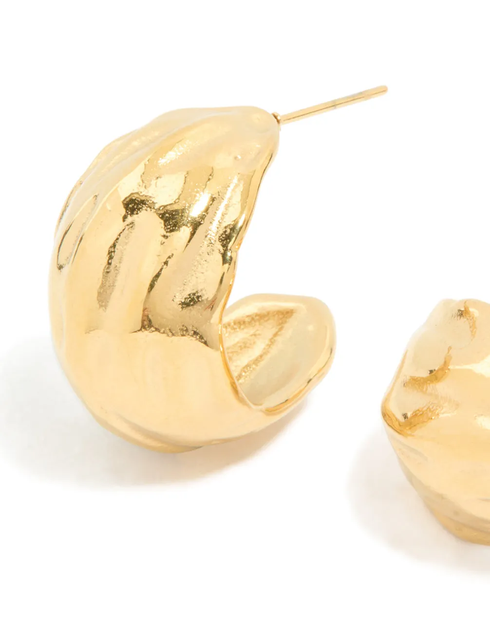 Waterproof Gold Plated Stainless Steel Curved Hoop Earrings sold by lovisa product image thumbnail 4