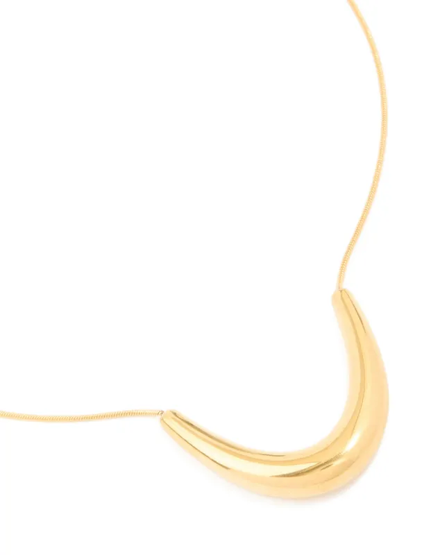 Waterproof Gold Plated Stainless Steel U-Shaped Pendant Necklace sold by lovisa
