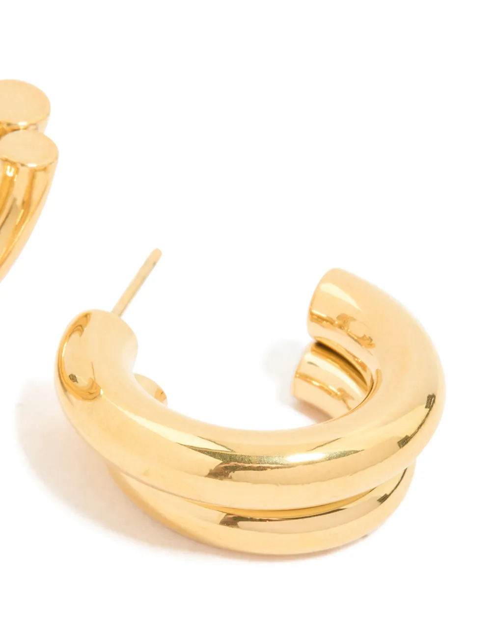 Waterproof Gold Plated Stainless Steel Double Illusion Hoop Earrings sold by lovisa product image thumbnail 5