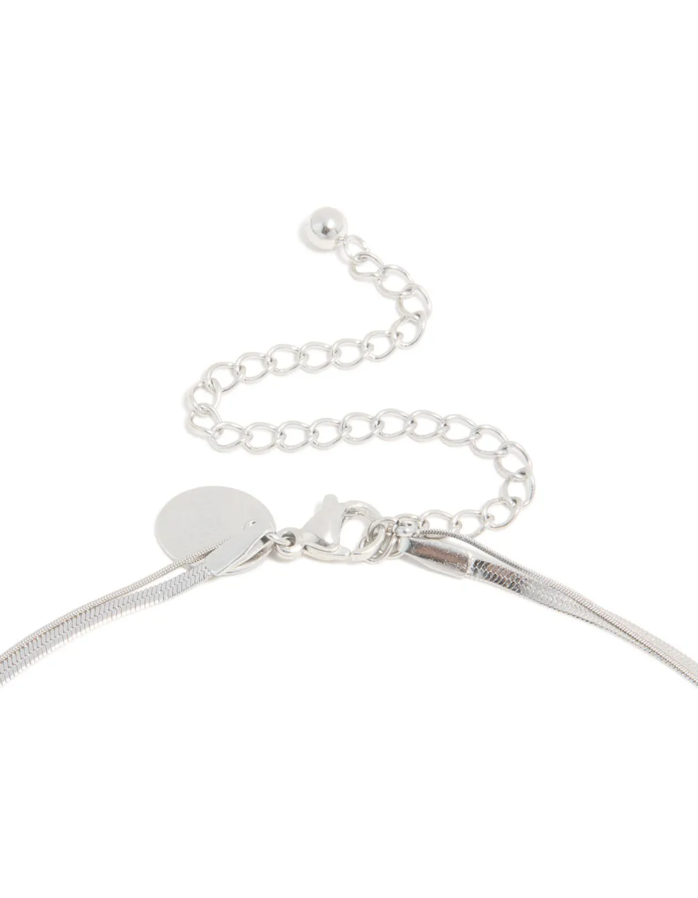 Waterproof Stainless Steel Cubic Zirconia & Chain Pendant Layered Necklace sold by lovisa product image thumbnail 3