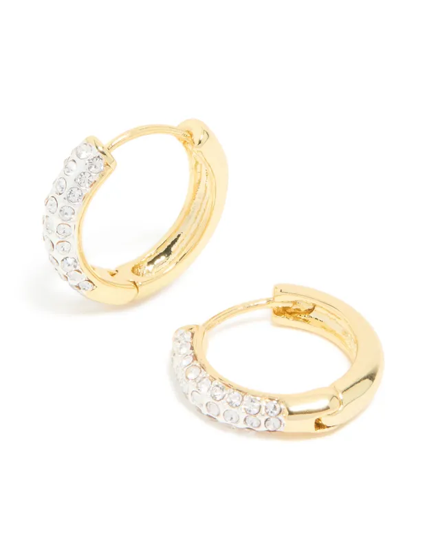Mixed Metal Plated Classic Diamante Hoop Earrings sold by lovisa