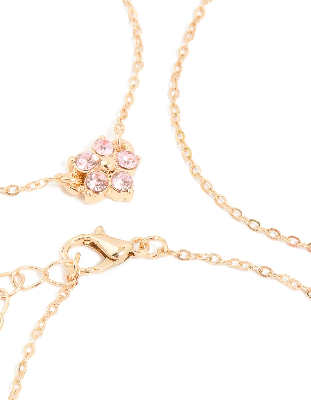 Gold Diamante Flowers Bracelet 3-Pack sold by lovisa product image thumbnail 2