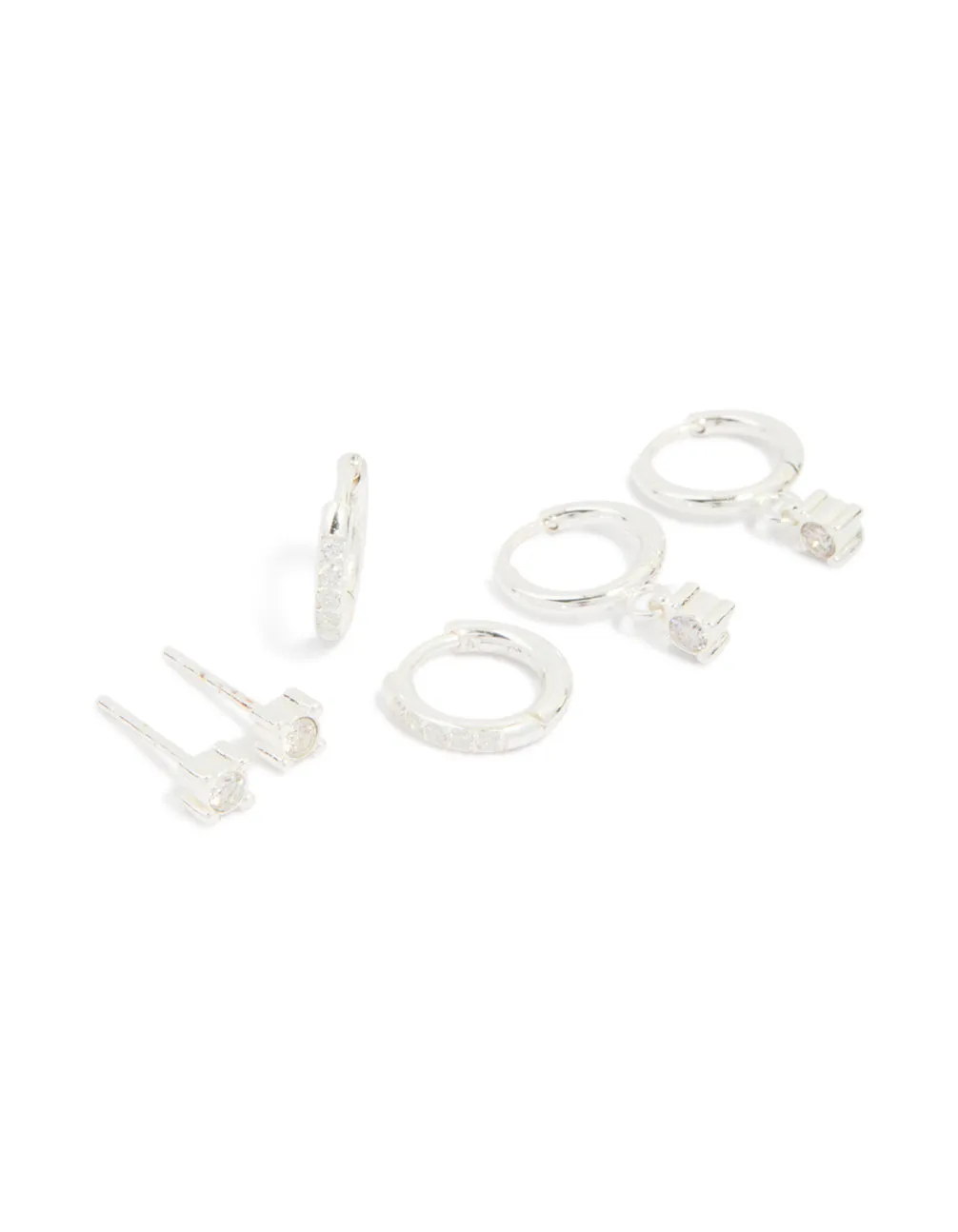 Waterproof Stainless Steel Diamante Stud & Huggie Earrings 3-Pack sold by lovisa