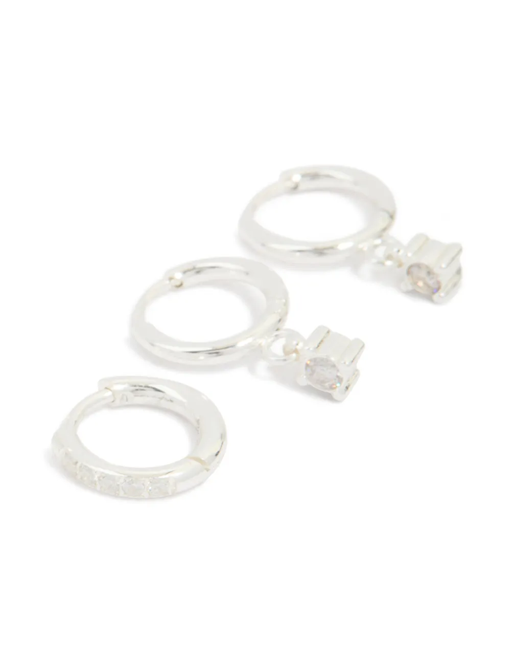 Waterproof Stainless Steel Diamante Stud & Huggie Earrings 3-Pack sold by lovisa product image thumbnail 5