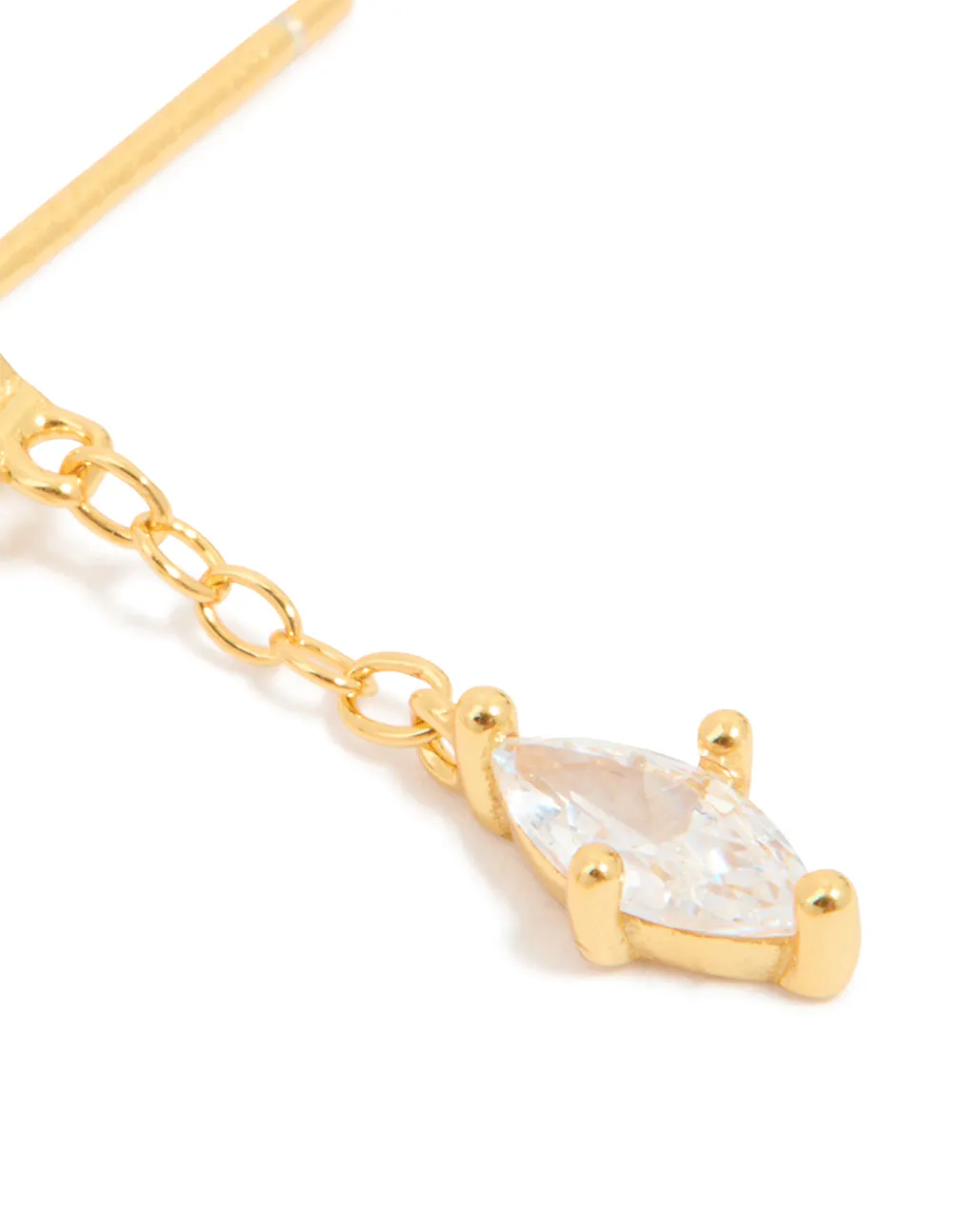 Gold Plated Sterling Silver Cubic Zirconia Drop Chain Earrings sold by lovisa product image thumbnail 5